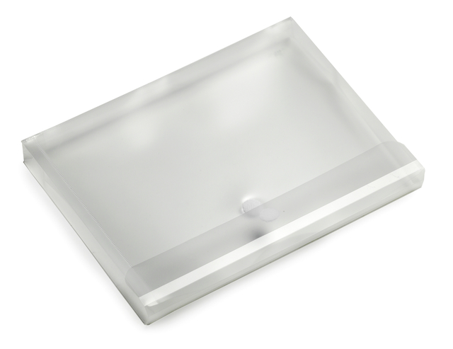 Pochette enveloppe Europel A4 paysage 330x250x30mm PP transparent blanc