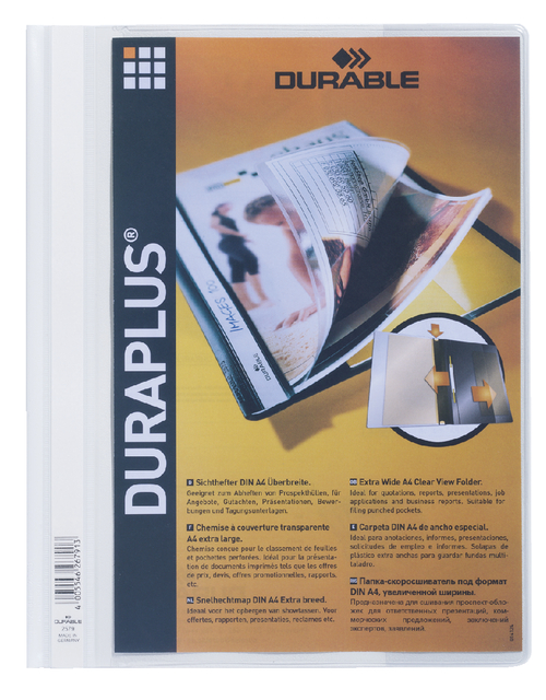 Chemise à lamelle Durable Duraplus A4 blanc