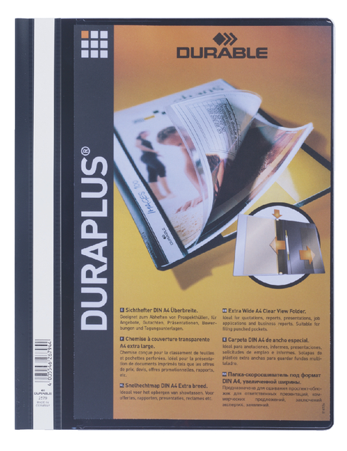 Chemise à lamelle Durable Duraplus A4 noir