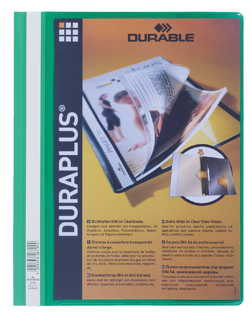 Chemise à lamelle Durable Duraplus A4 vert