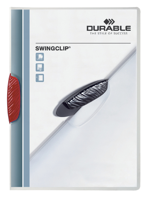 Chemise à clip Durable Swingclip 30 feuilles rouge
