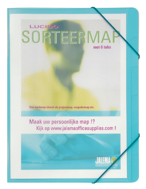 Trieur Djois A4 personnalisable 6 onglets bleu