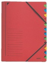 Sorteermap Leitz 12 tabbladen karton rood