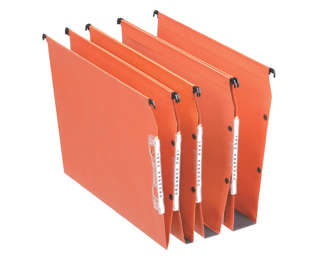 Hangmap Esselte Orgarex dual lateraal 345x275x15mm oranje