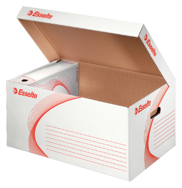 Archief- en transportdoos met deksel Esselte 560x265x380mm wit
