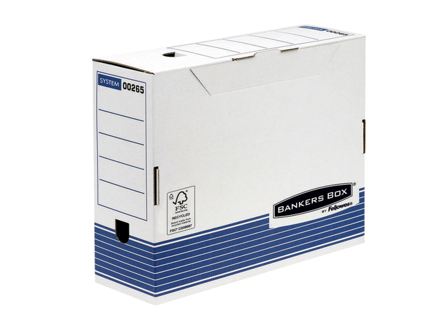 Boîte à archives Bankers Box System A4 100mm blanc-bleu