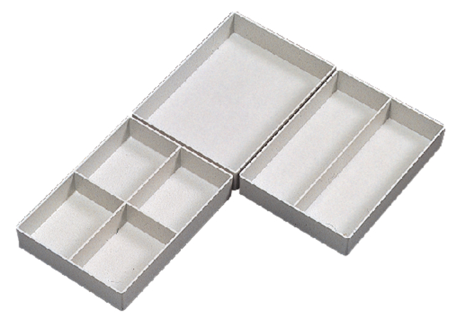 Bac de classement Djois semi-haut 30x122x168mm 4 compartiments gris