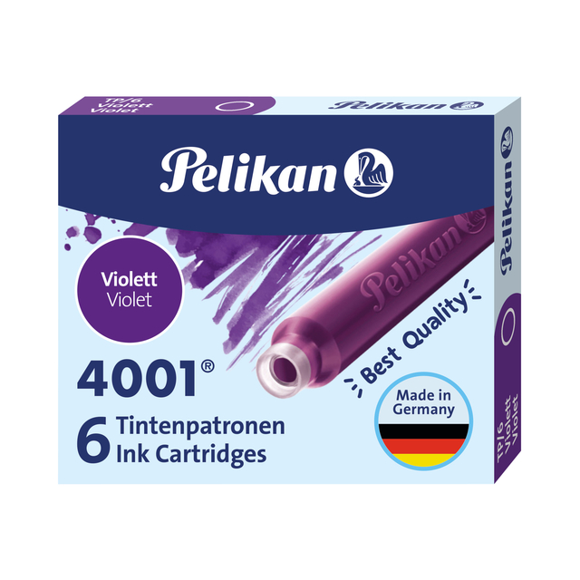 Cartouche d'encre Pelikan 4001 violet 6 pièces