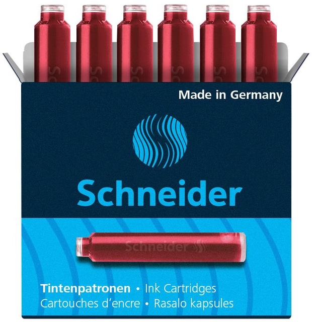 Cartouche d’encre Schneider DIN rouge boîte 6 pièces