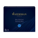 Cartouche d'encre Waterman n° 23 Longue bleu boîte 8 pièces