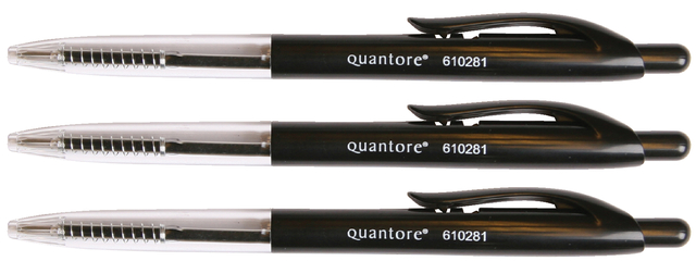 Stylo bille Stick Quantore rétractable Medium noir