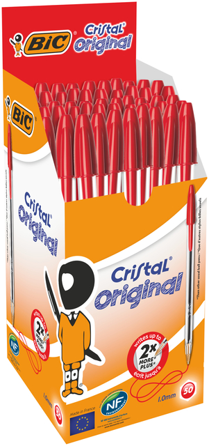 Balpen Bic Cristal medium rood