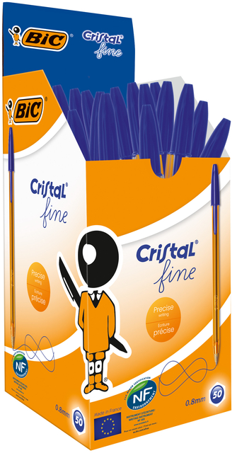 Stylo bille BIC Cristal Fin bleu