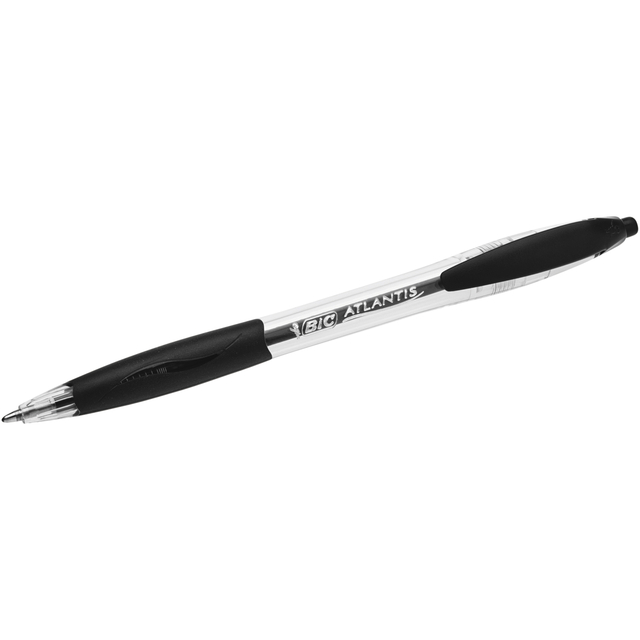 Stylo bille BIC Atlantis Classic Grip Clic Medium noir