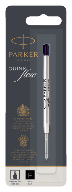 Recharge stylo bille Parker Quinkflow Fin noir blister 1 pièce