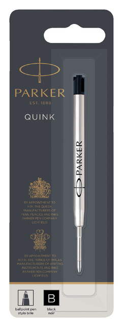 Recharge stylo bille Parker Quink Large noir blister 1 pièce