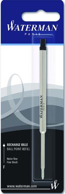 Recharge stylo bille Waterman noir Fin noir blister
