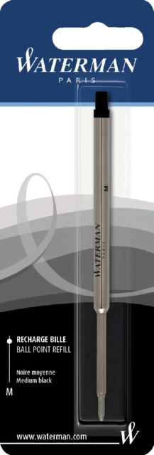 Balpenvulling Waterman medium zwart blister à 1 stuk