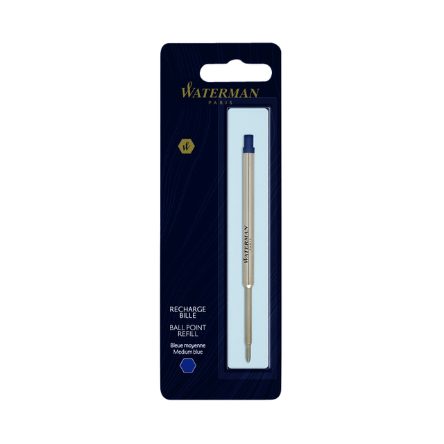 Recharge stylo bille Waterman Medium bleu blister