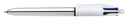 Balpen Bic 4kleuren shine medium zilver