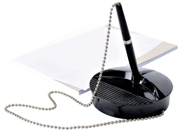Stylo bille Fellowes sur socle noir