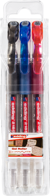 Roller gel edding 2185 Medium assorti étui 3 pièces