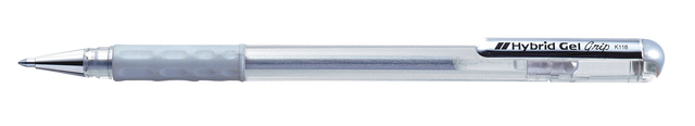 Roller Encre Gel Pentel Grip K118 Medium argent