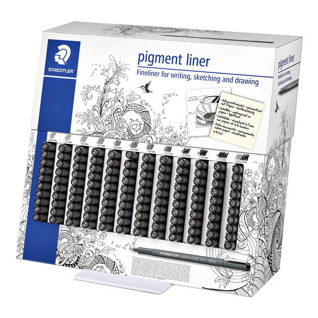 Fineliner Staedtler Pigment 308 display de 120 pièces assorti