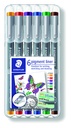 Fineliner Staedtler 308 Pigment 0,5mm assorti set 6 pièces
