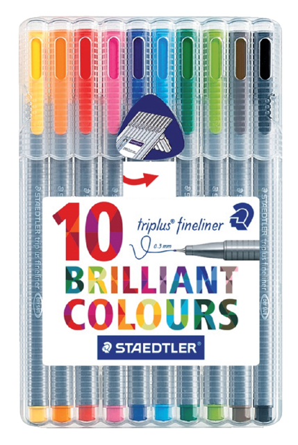 Fineliner Staedtler Triplus 334 assorti 0,3mm 10 pièces