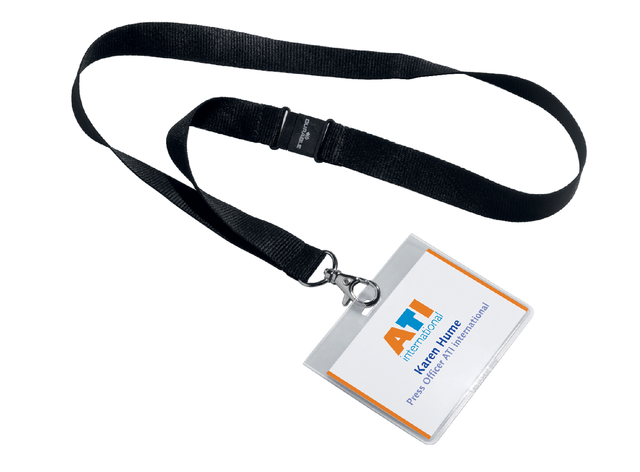 Porte-badge Durable 8600 fermé 60x90mm + cordon textile