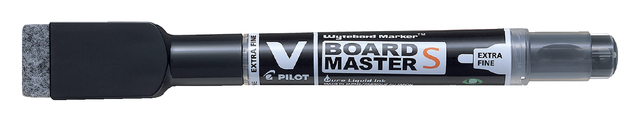 Whiteboardmarker Pilot met wisser rond extra fijn zwart