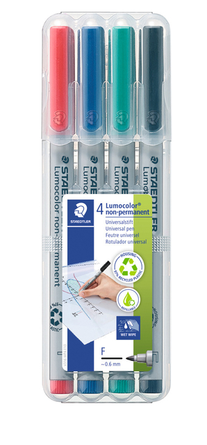 Feutre Staedtler Lumocolor 316 non permanent F 4 pièces assorti