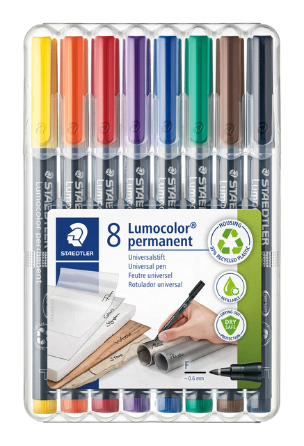 Feutre Staedtler Lumocolor 318 permanent Fin 8 pièces assorti