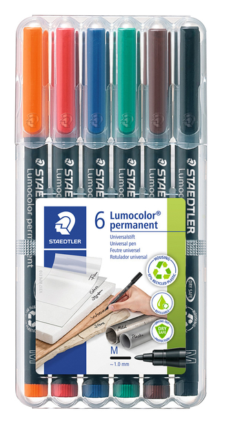 Feutre Staedtler Lumocolor 317 permanent Medium 6 pièces assorti
