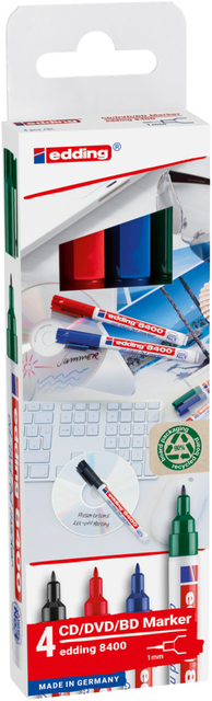 Cd marker edding 8400 rond 0.5-1.0mm assorti etui à 4 stuks