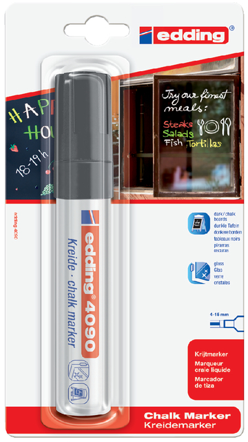 Marqueur Vitre edding 4090 biseau 4-15mm noir blister