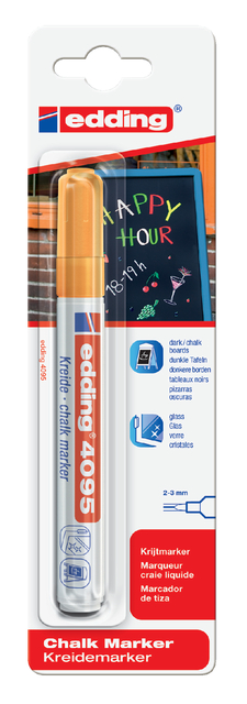 Krijtstift edding 4095 rond 2-3mm oranje blister à 1 stuk