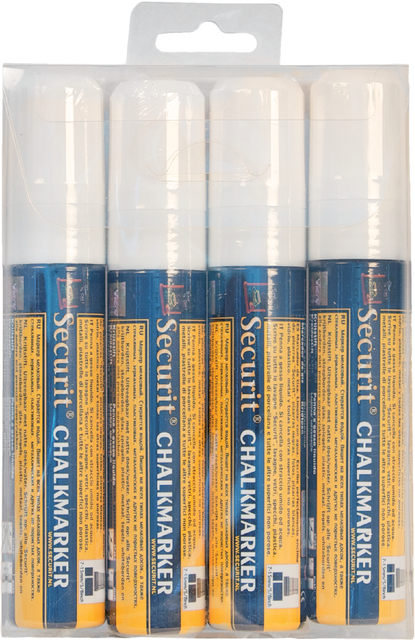 Krijtstift Securit SMA-720 blok wit 7-15mm blister à 4 stuks