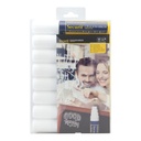 Krijtstift Securit SMA-720 blok wit 7-15mm blister à 8 stuks