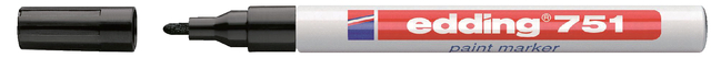 Paintmarker edding 751 op oliebasis 1-2mm zwart