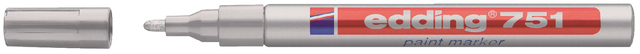 Paintmarker edding 751 op oliebasis 1-2mm zilver