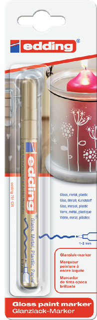 Paintmarker edding 751 op oliebasis 1-2mm goud blister à 1 stuk