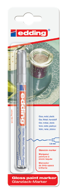 Paintmarker Edding 780 op oliebasis 0.8mm zilver blister à 1 stuk