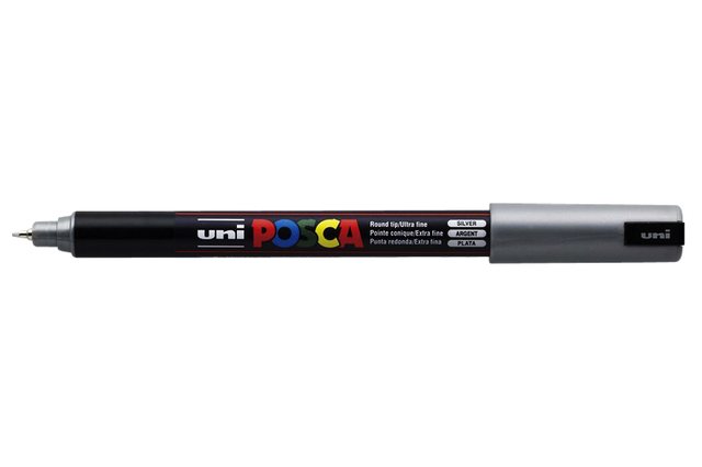 Paintmarker Uni POSCA PC1MR extra fijn zilver