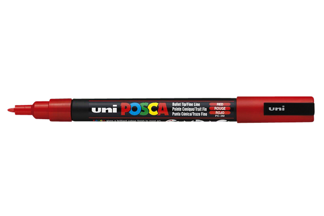 Paintmarker Uni POSCA PC3M fijn rood