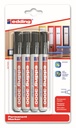 Viltstift edding 3000 rond 1.5-3mm zwart blister à 4 stuks