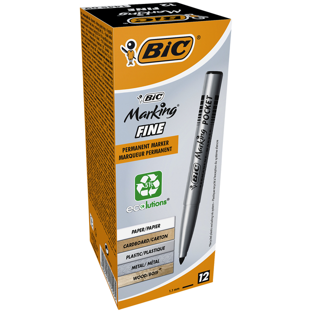 Marqueur BIC 1445 ECOlutions ogive Fin noir