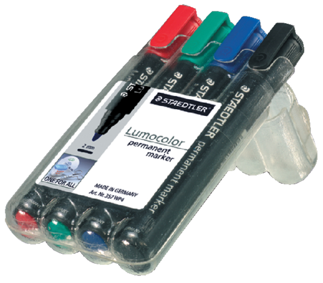 Viltstift Staedtler 352 rond assorti 2mm set à 4 stuks assorti