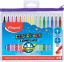 Feutres Maped Color''Peps Long Life 15 pièces assorti